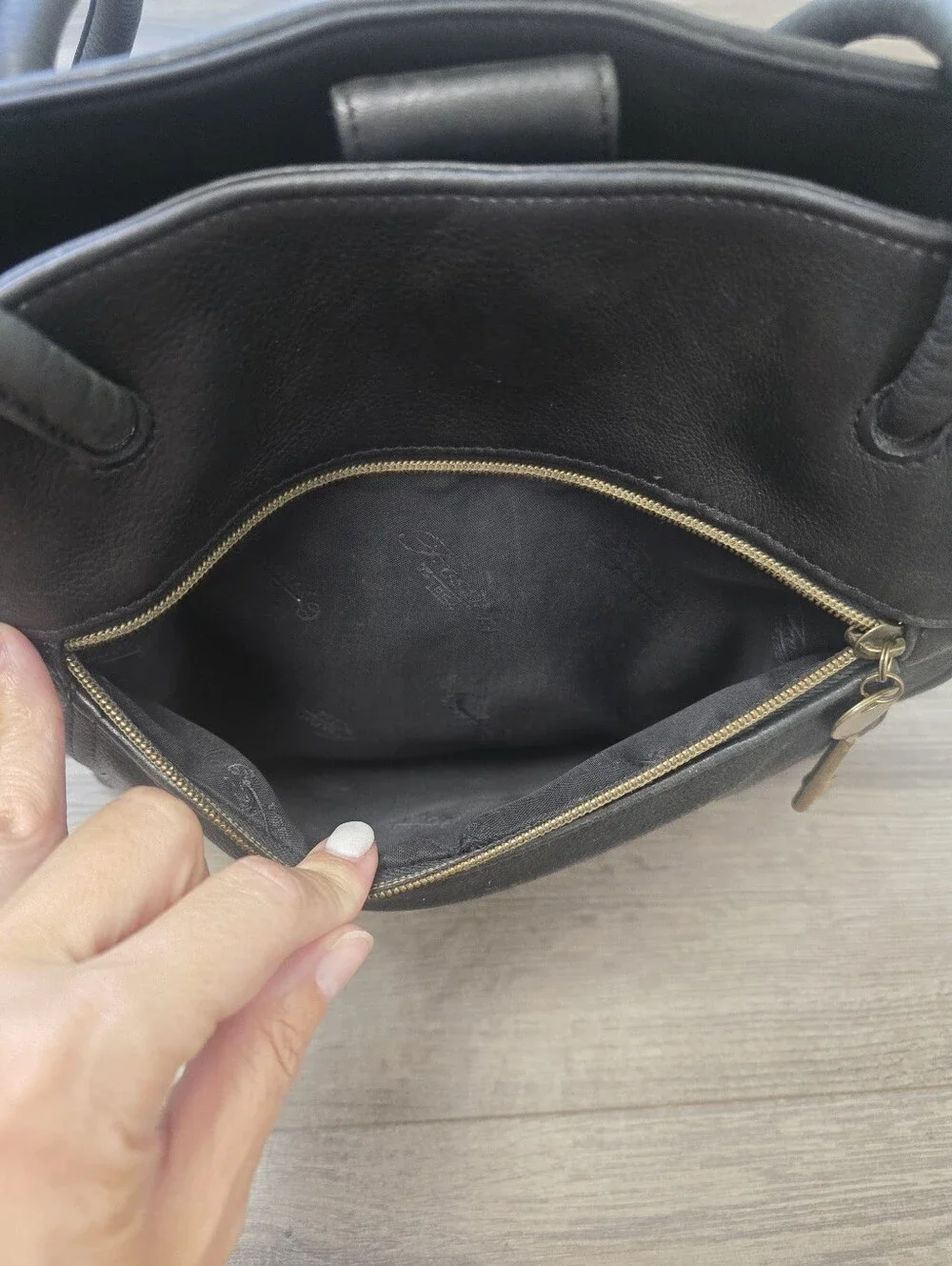 Fossil Shoulder Bag Leather Black Vintage Top Handles